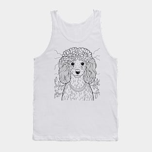 Poodle Design with flower crown Tank Top